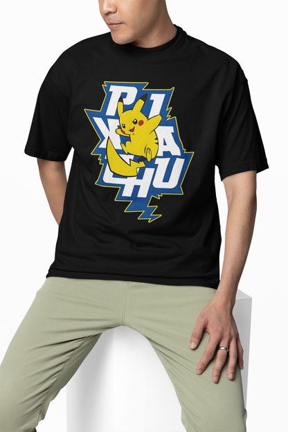 Thunder Pikachu Oversized T-Shirts Anime Graphic Streetwear Tee
