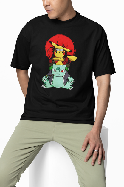Bulbasaur Pikachu Oversized T-Shirts – Cute Anime Streetwear