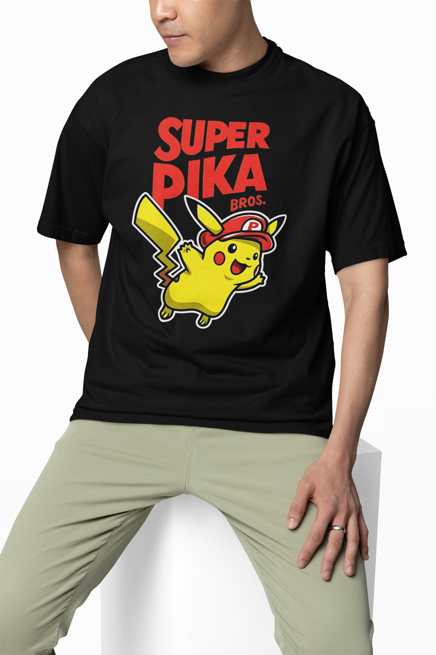 Super Pika Oversized T-Shirt for Fun Anime Streetwear Looks