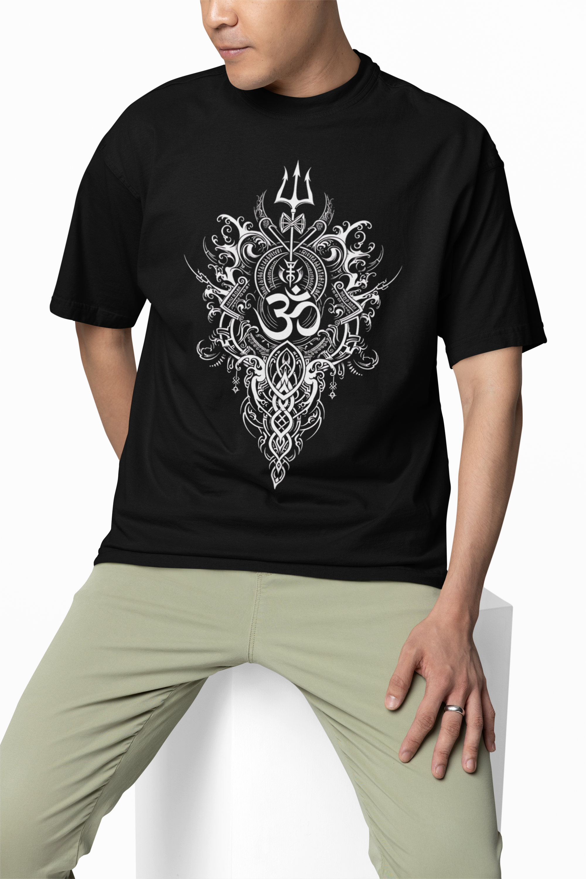 Om Mandala  Art Oversized T-Shirts