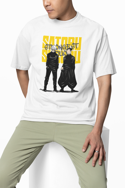 Strongest Satoru Oversized T-Shirt Anime Streetwear Tee Fit