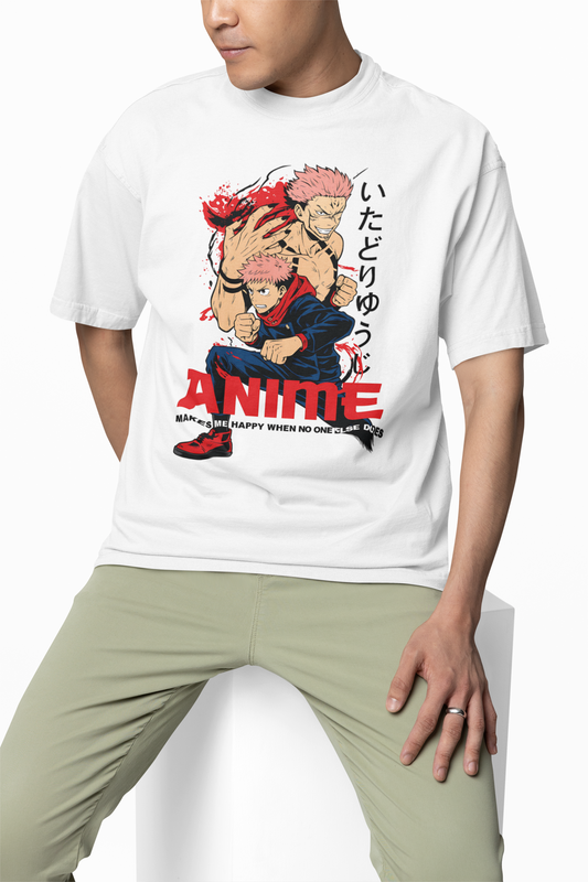 Yuji And Ryomen Oversized T-Shirts Anime Streetwear Style