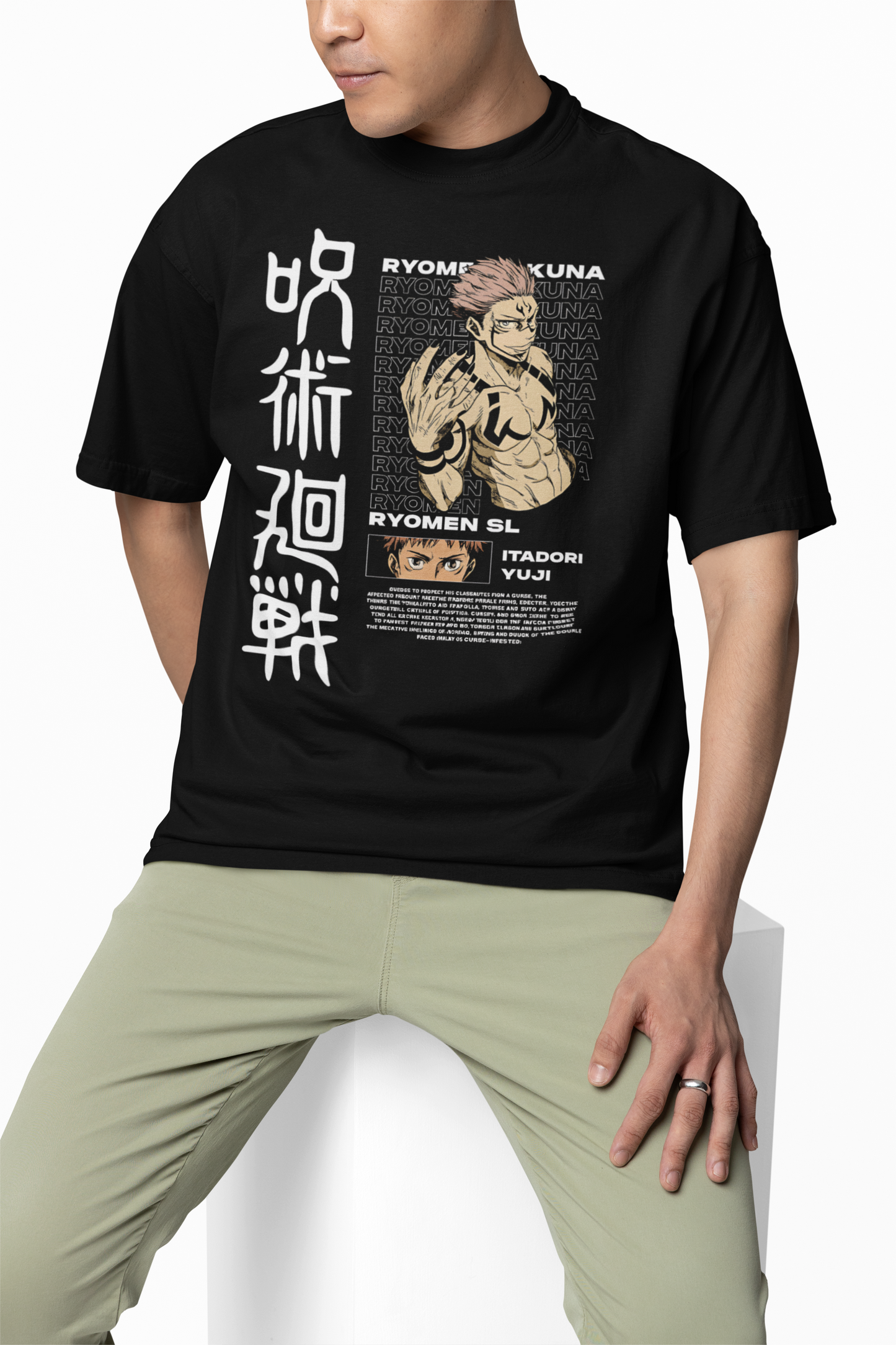 Ryomen Kuna Oversized T-Shirts for Anime Streetwear Outfits