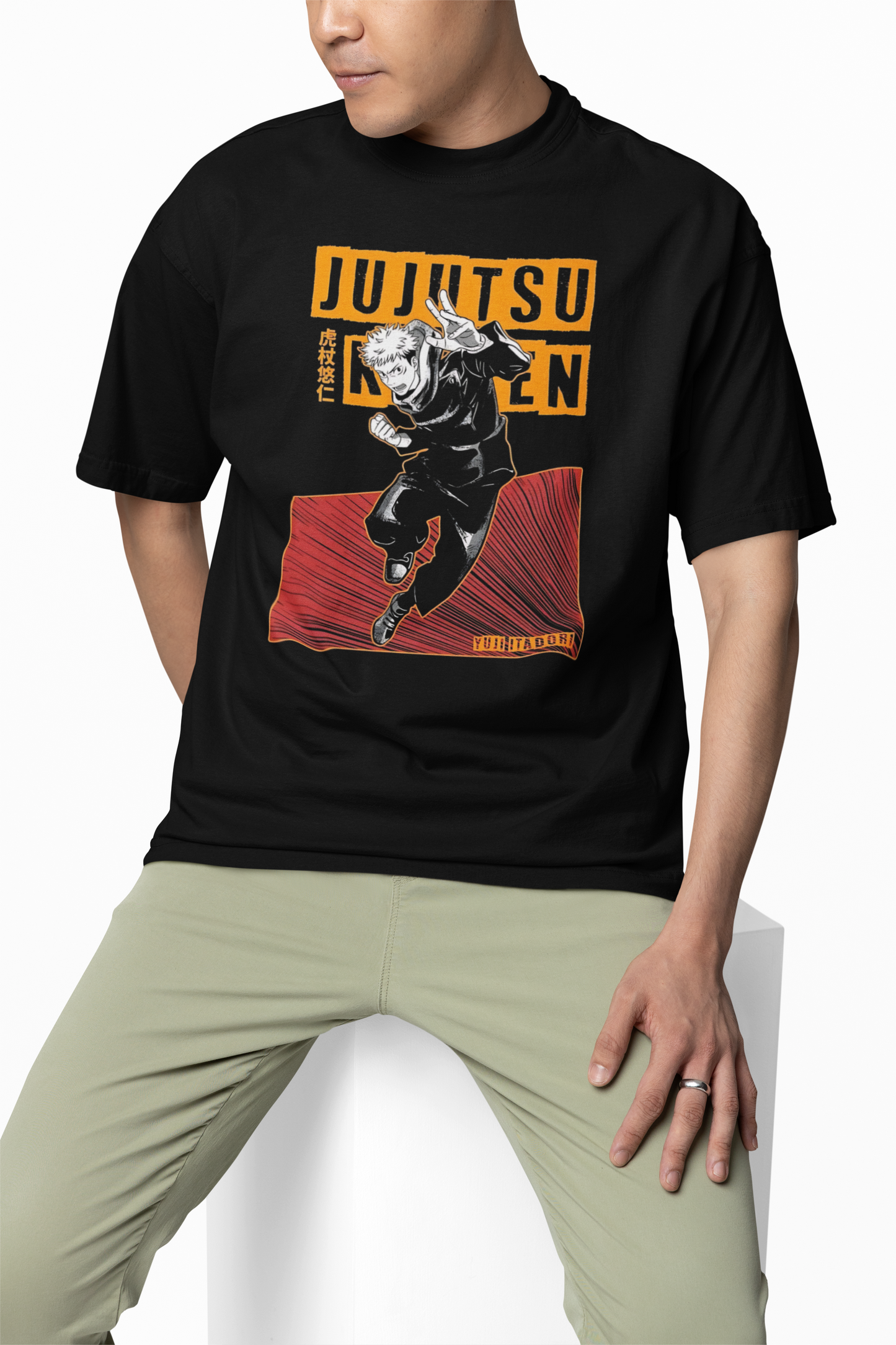Yuji Itadori Oversized T-Shirts Anime Graphic Streetwear Look