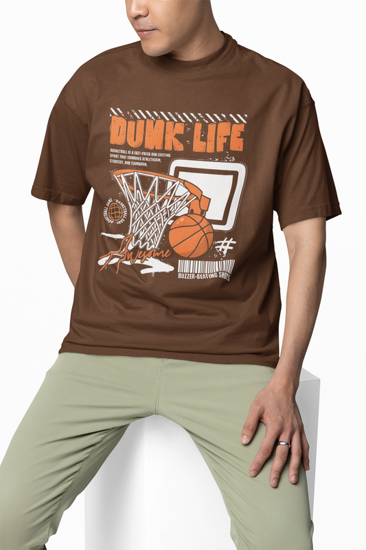 Dunk Life Oversized T-Shirt Basketball Streetwear T-Shirt