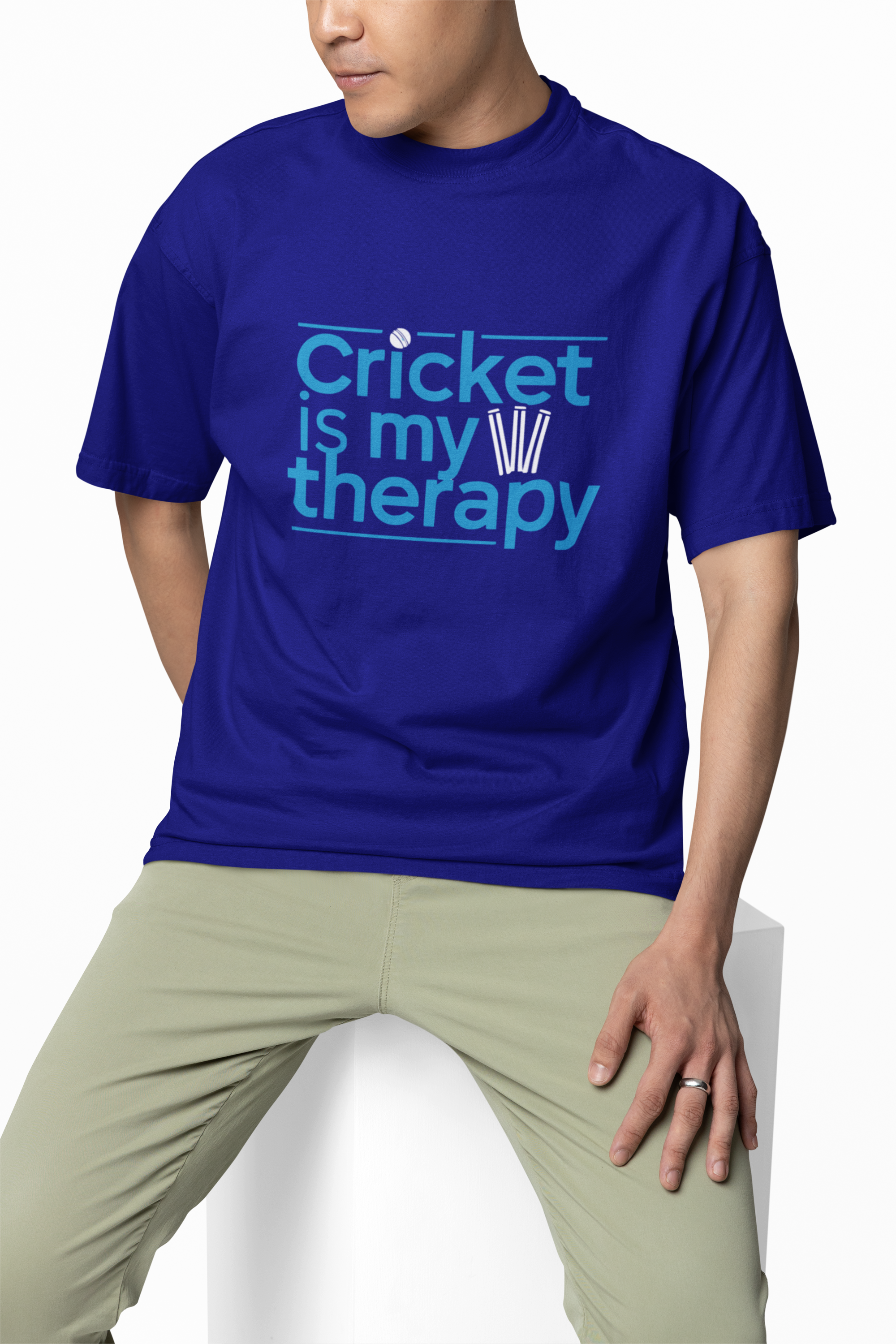 Cricket Is My Therapy Oversized T-Shirts