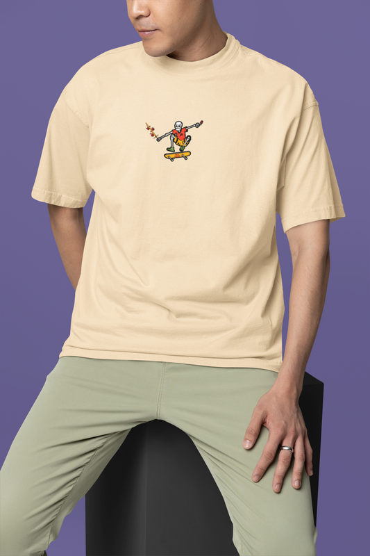 Hop Beyond Limits Unisex Beige Oversized T-Shirt
