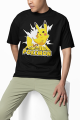 Thunder Pikachuu Pokemon Oversized T-Shirts