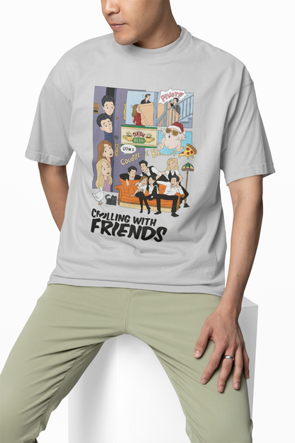 Chilling With Friends Oversized T Shirt Stylish Wear
