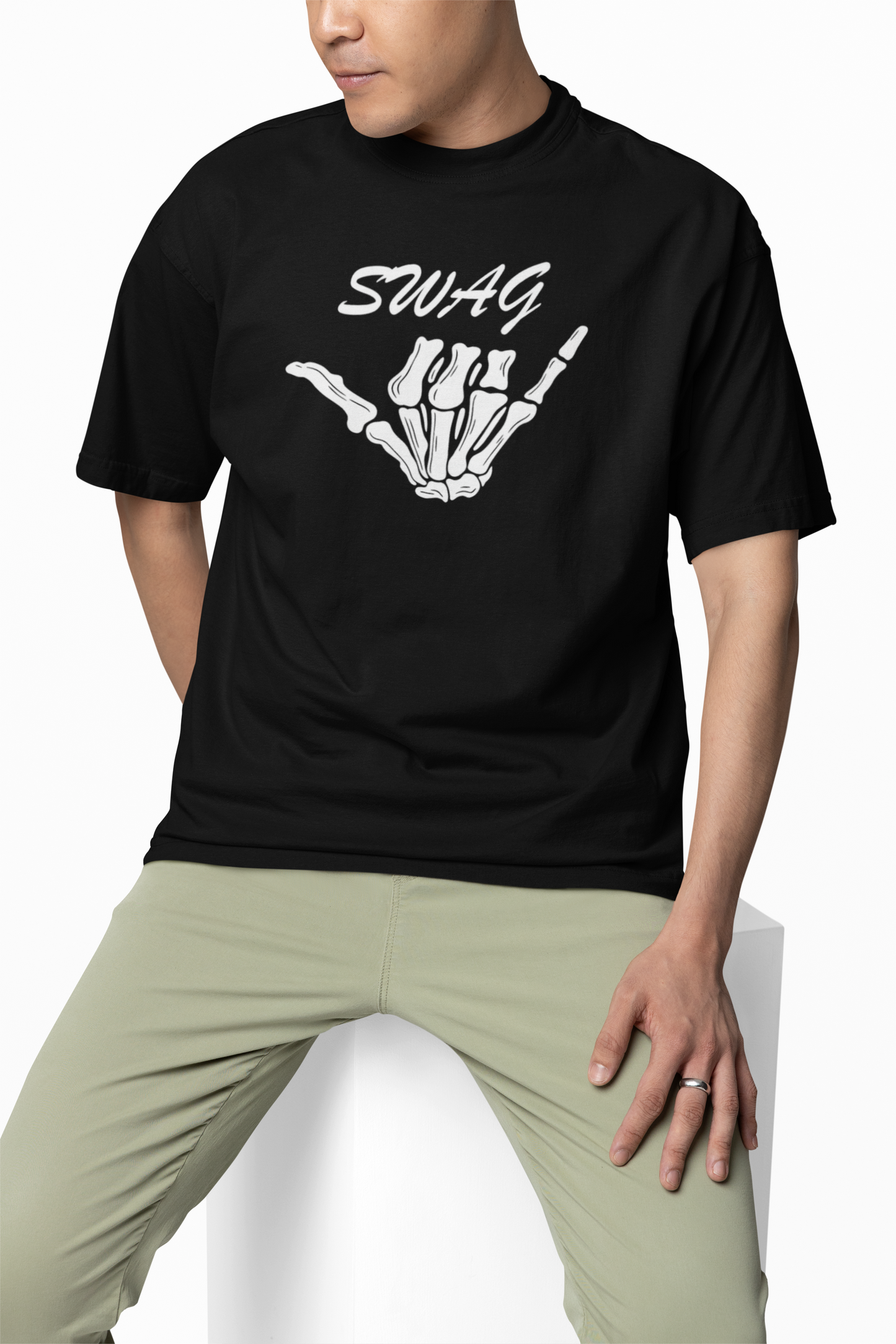 Swag Sign Oversized T-Shirt for Bold Casual Streetwear Tees