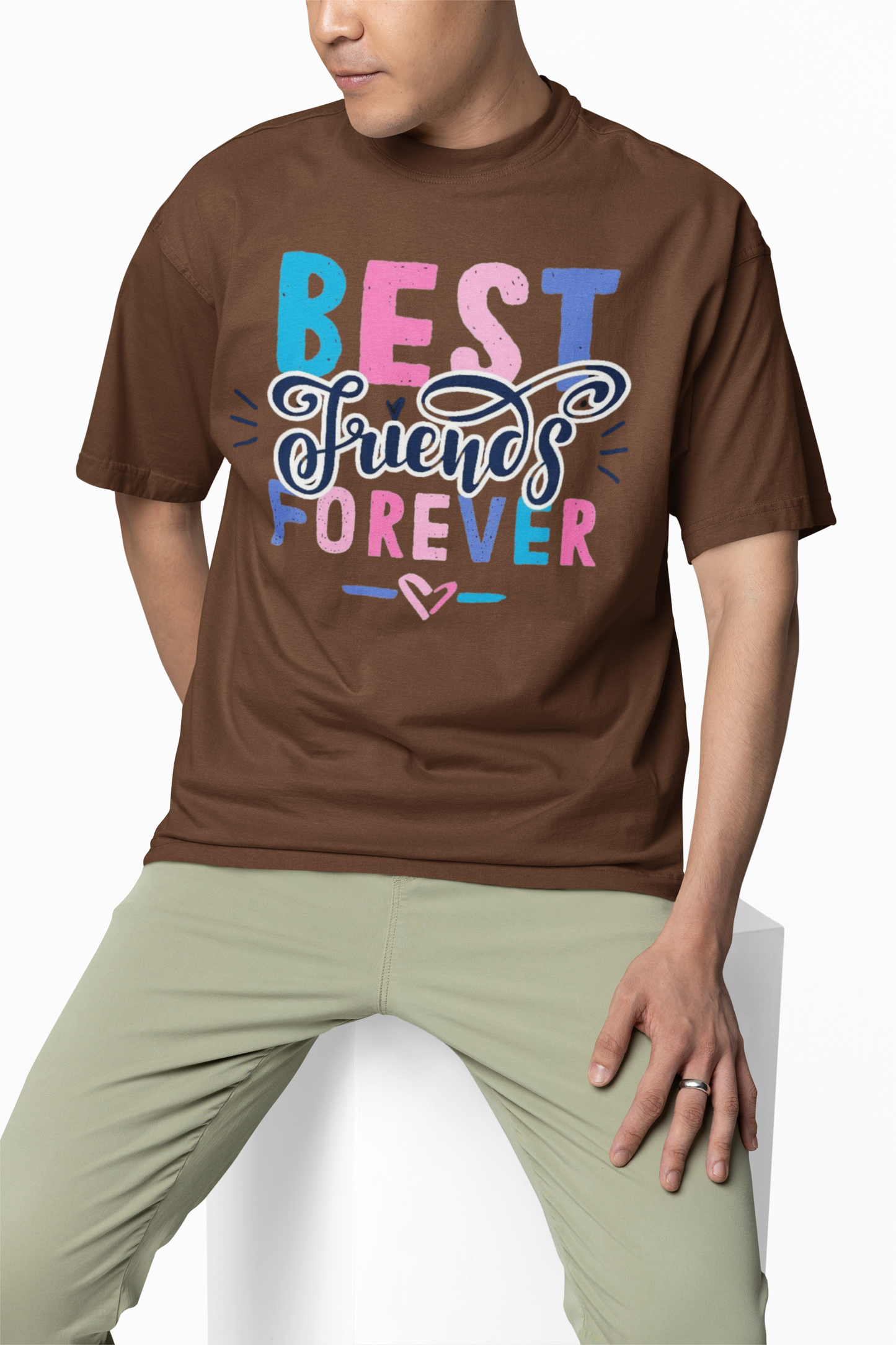 BFF Oversized T-Shirt Stylish Graphic Tee for Best Friends