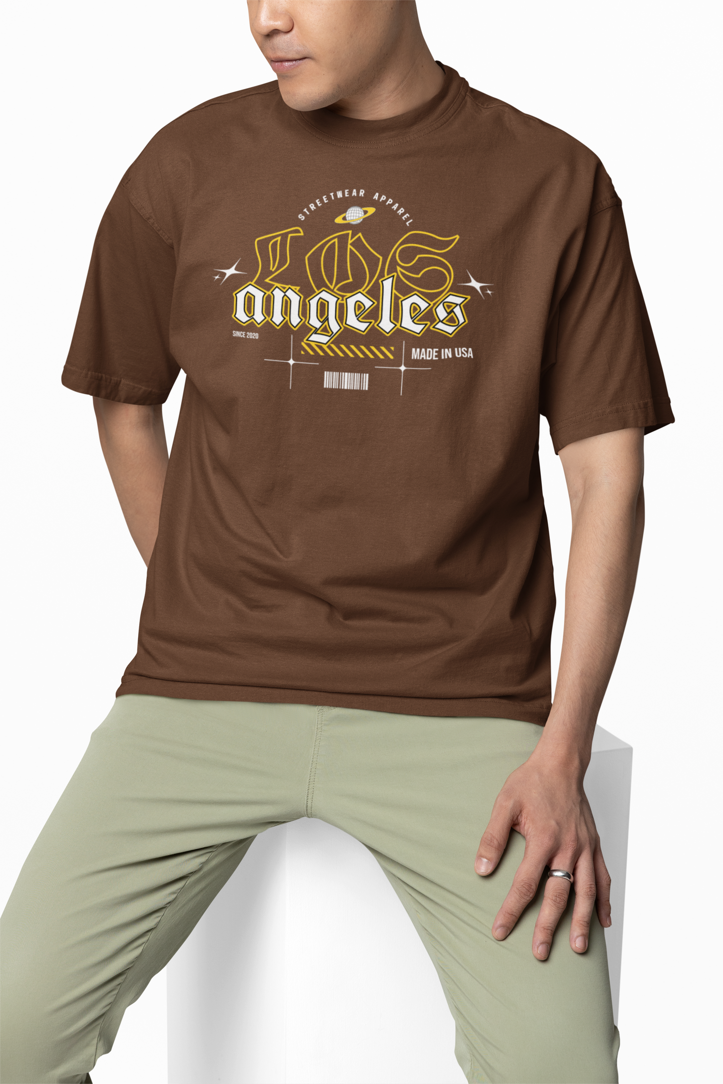 Los Angeles Oversized T-Shirts Urban Streetwear Classic Wear