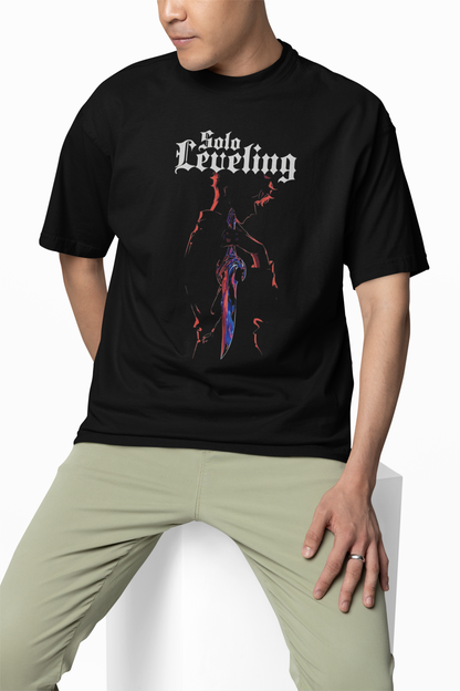 Solo Leveling Shadow Oversized T-Shirts  Dark Anime Wear