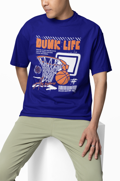 Dunk Life Oversized T-Shirt Basketball Streetwear T-Shirt
