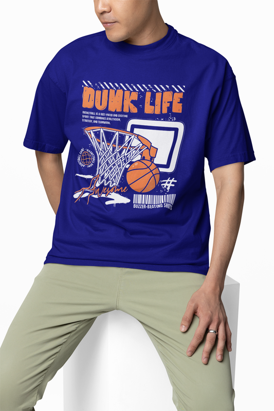 Dunk Life Oversized T-Shirt Basketball Streetwear T-Shirt