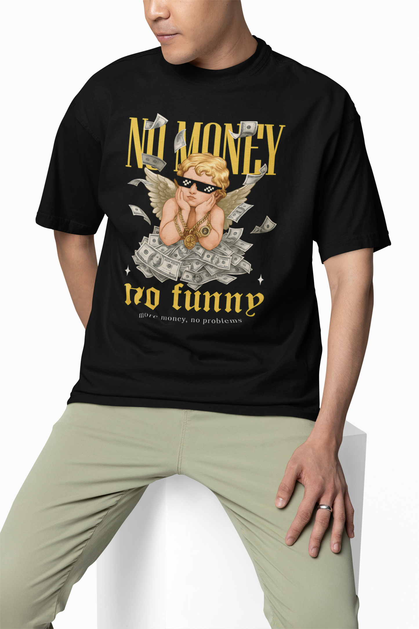 No Money No Funny Oversized T-Shirt – Witty Streetwear.
