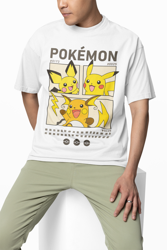 Pokemon 25 Oversized White T-Shirt – Relaxed Fit Streetwear