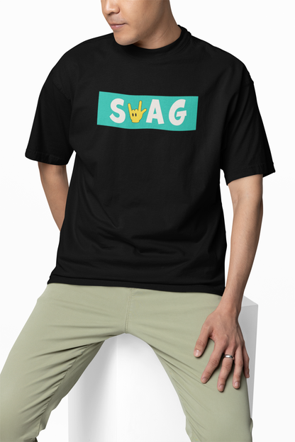 Swag Sign Hand Oversized T-Shirt Bold Streetwear Styles Tee