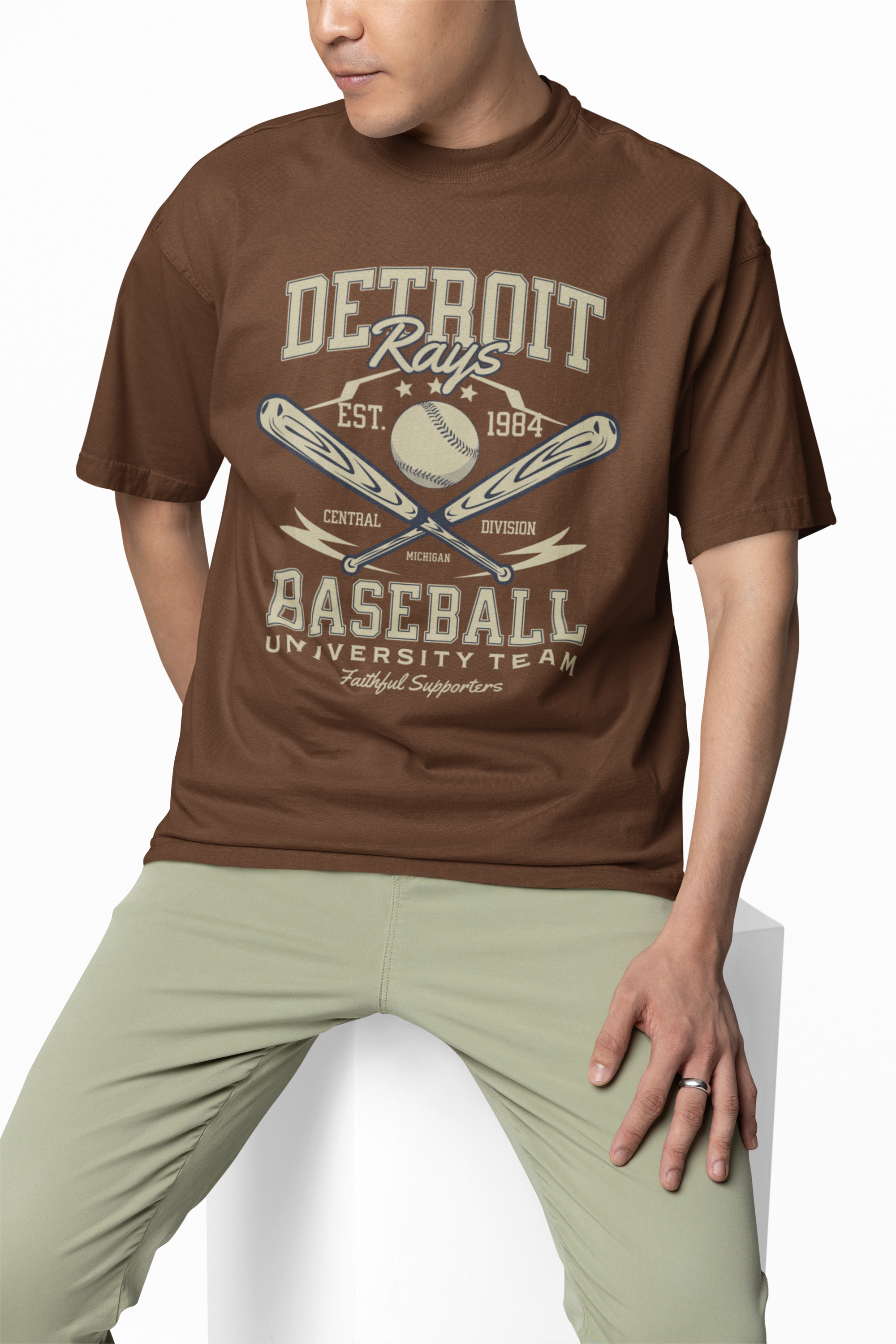 Baseball Detroit Oversized T-Shirt