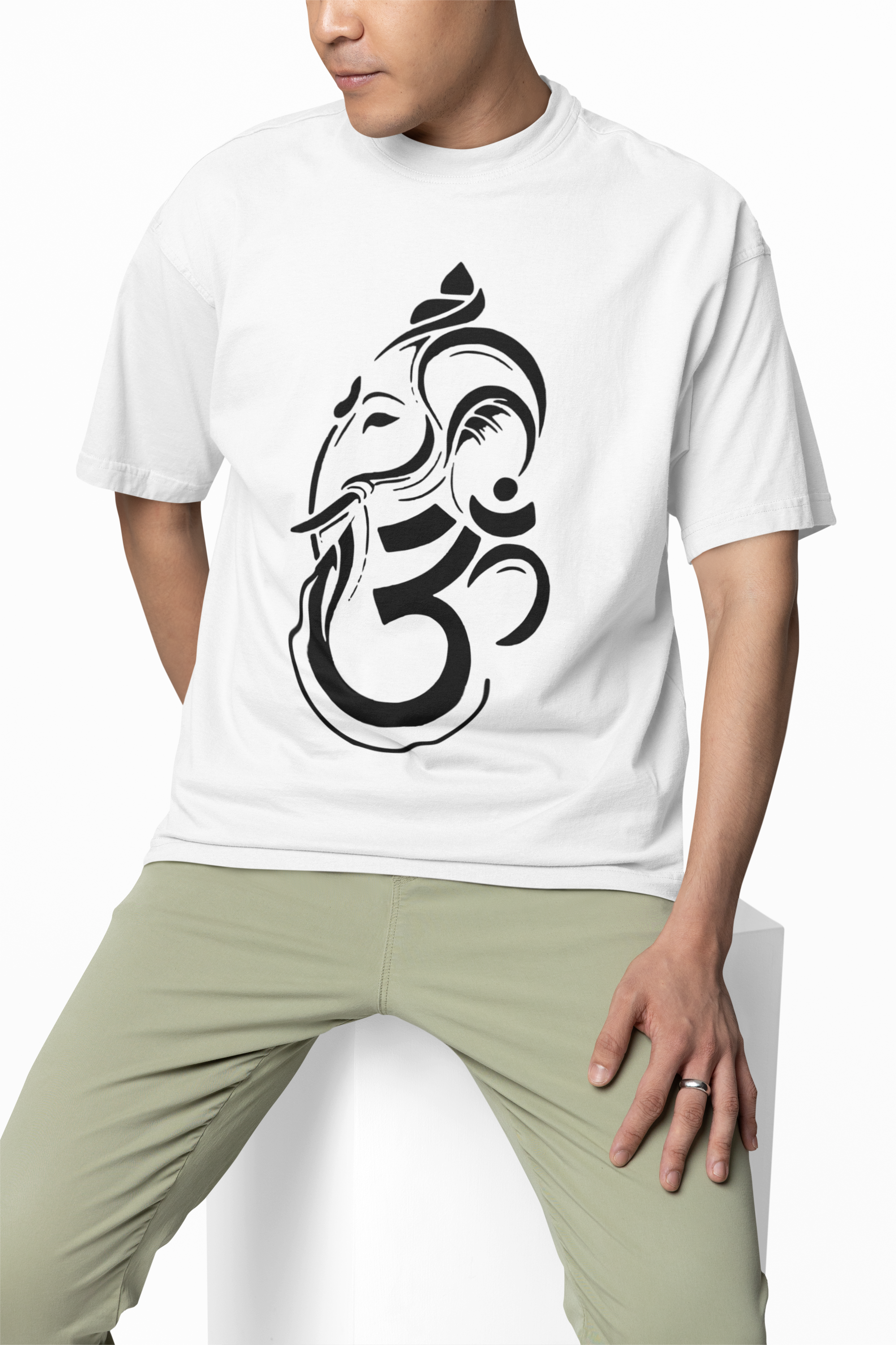 Om Ganpataye Oversized T-Shirts
