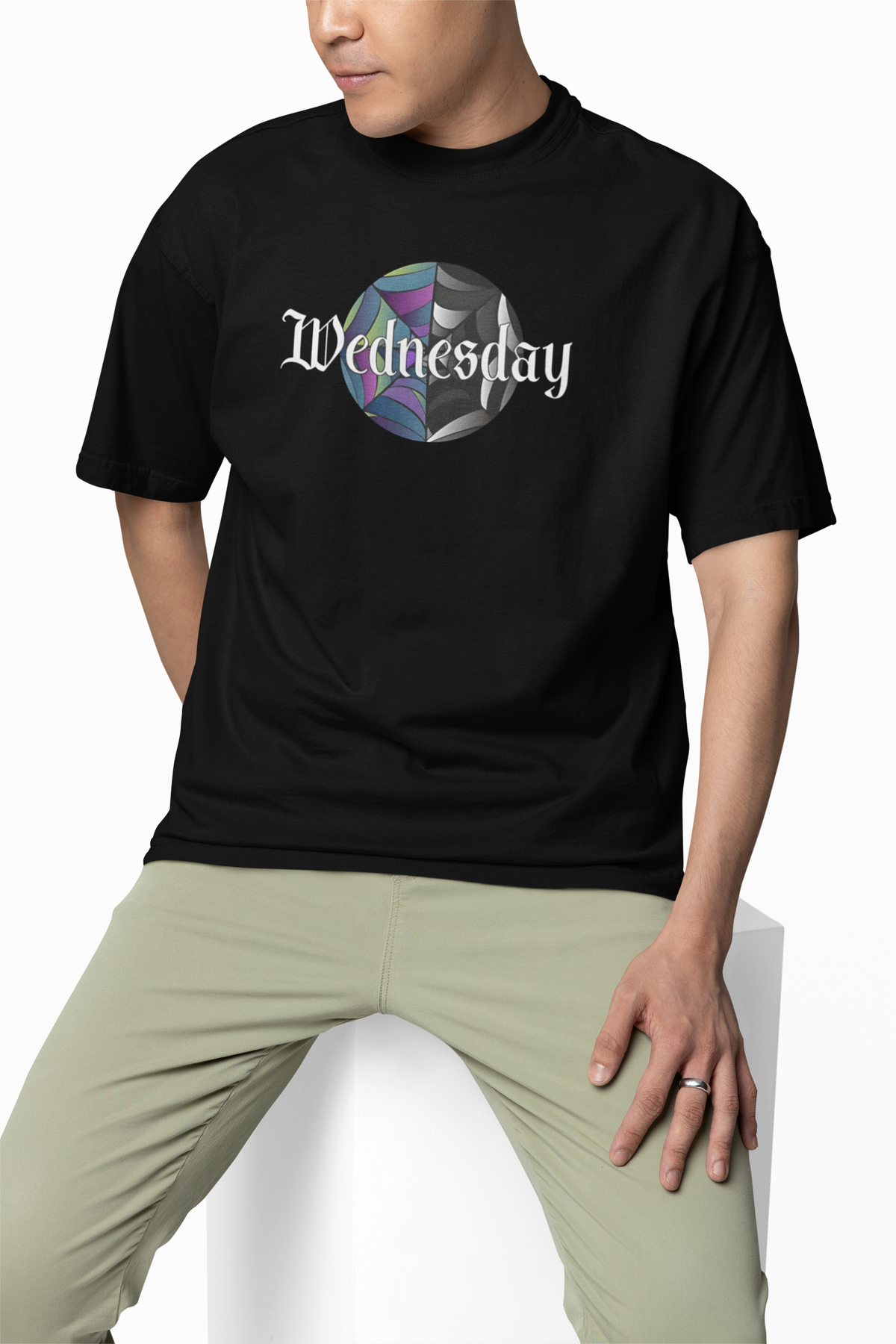 Spider Net Graphic Oversized T-Shirt