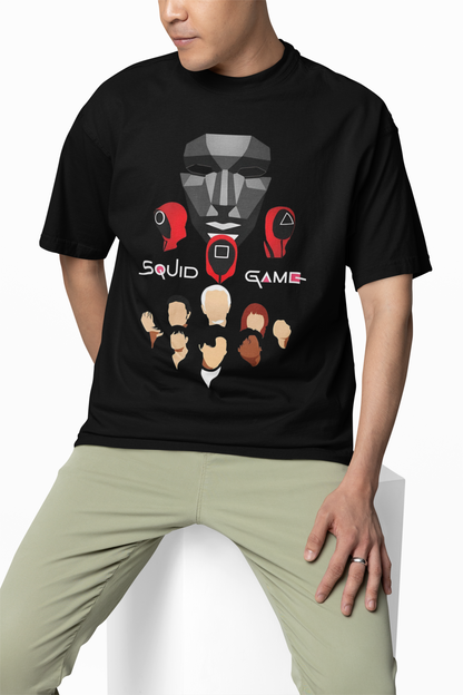 Squid Game Mask Oversized T-Shirt Bold Pop Culture Tees