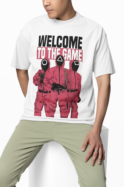 Welcome To The Game White Oversized T-Shirt for Daily Style