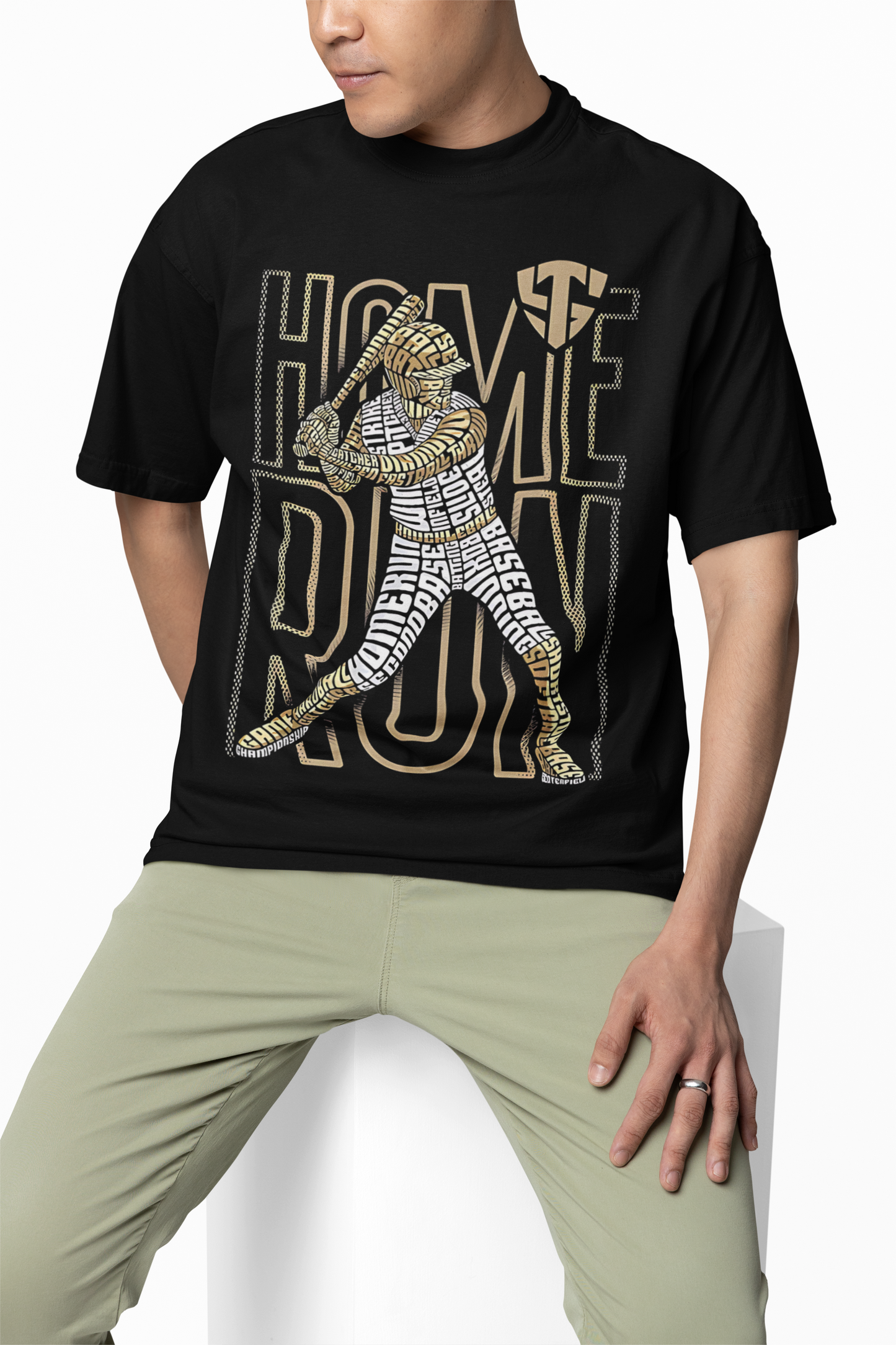 Baseball Home Run Oversized T-Shirt