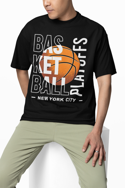 Playoff Black Oversized T-Shirt – Bold Streetwear Graphic Tee