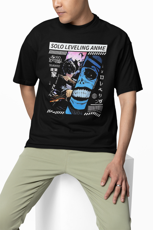 Webtoon Black Oversized T-Shirt for Bold Casual Street Style