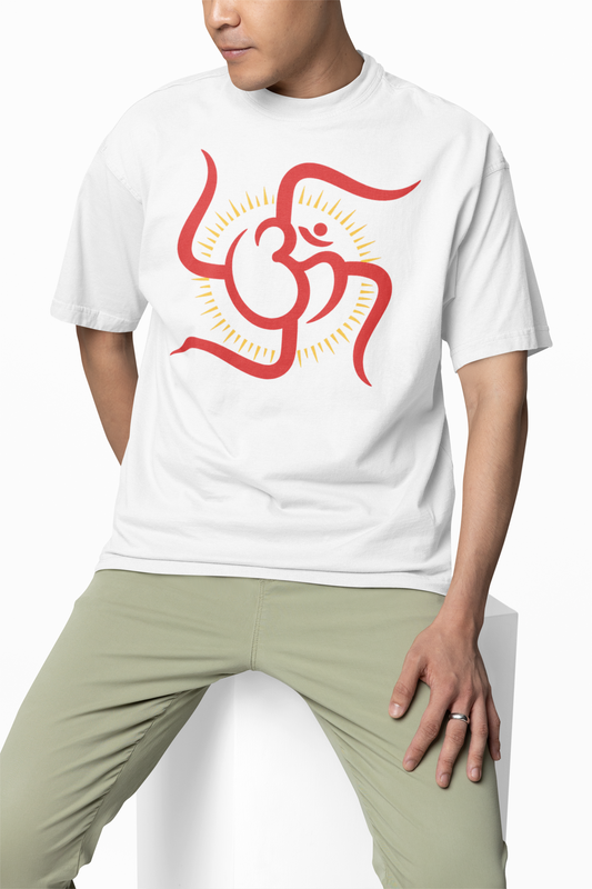 Om And Sun Oversized T-Shirts
