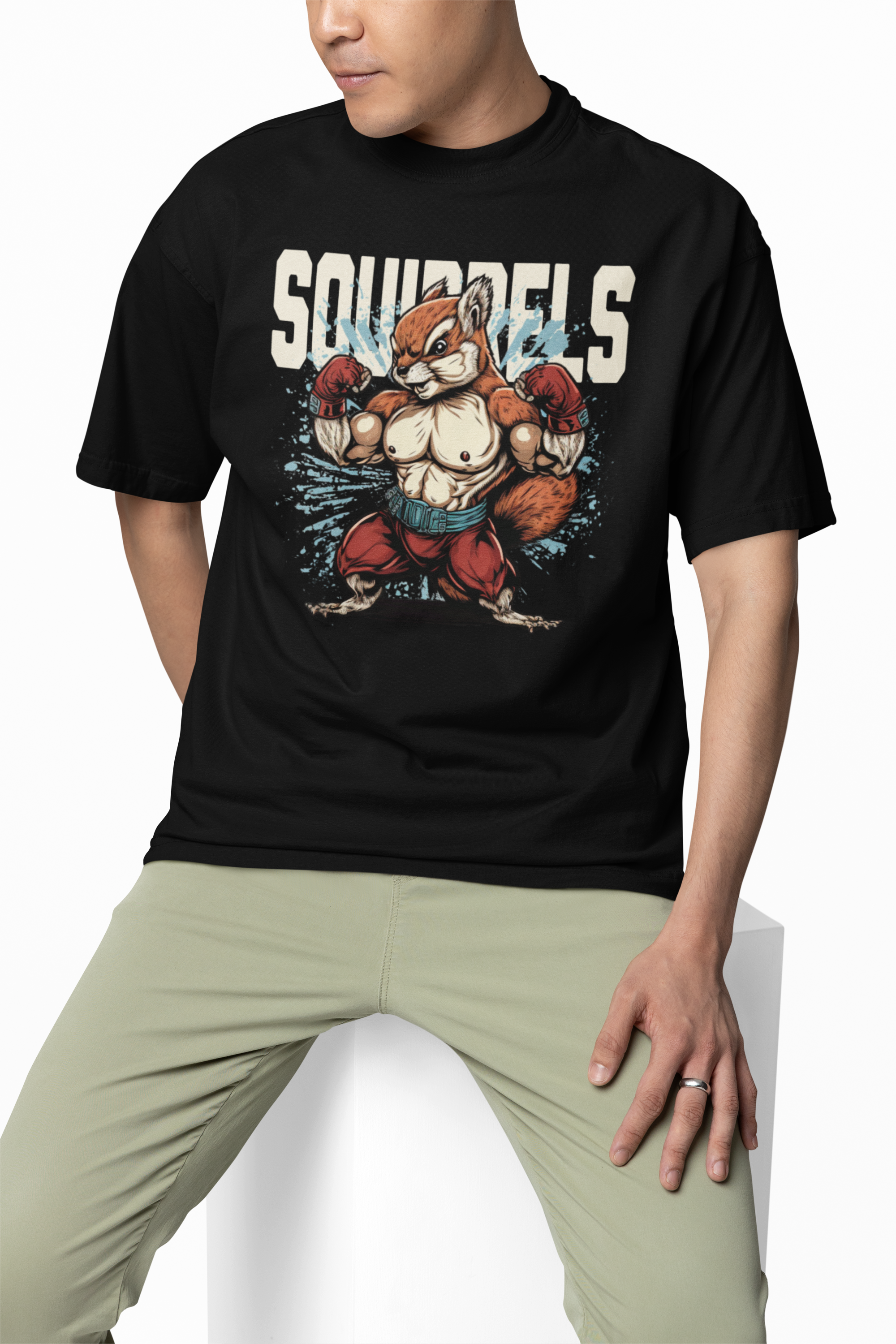 Squirrel Boxer Oversized T-Shirts