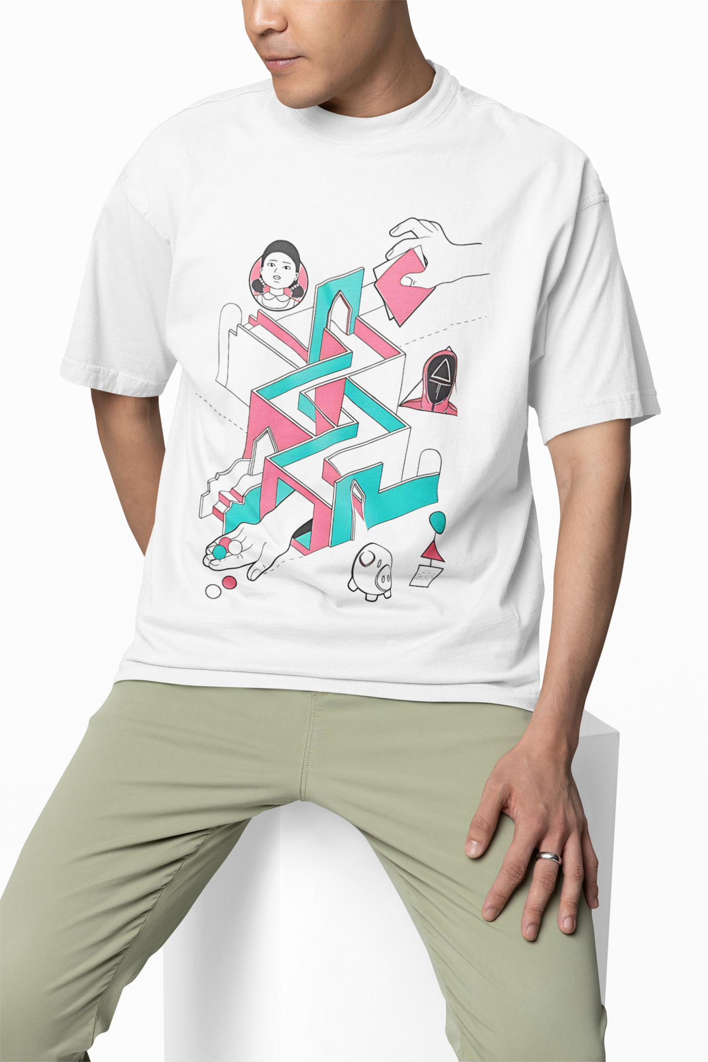 Squid Game Setup Oversized T-Shirt – Cinematic Streetwear Vibe