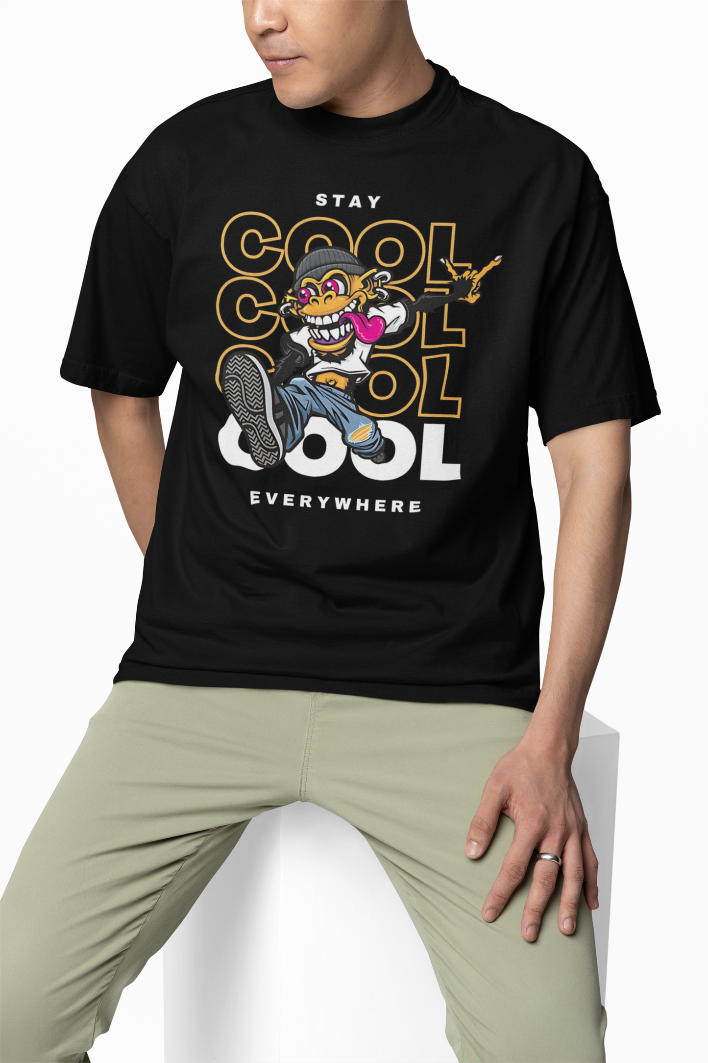 Stay Cool Oversized T-Shirt Trendy Casual Streetwear