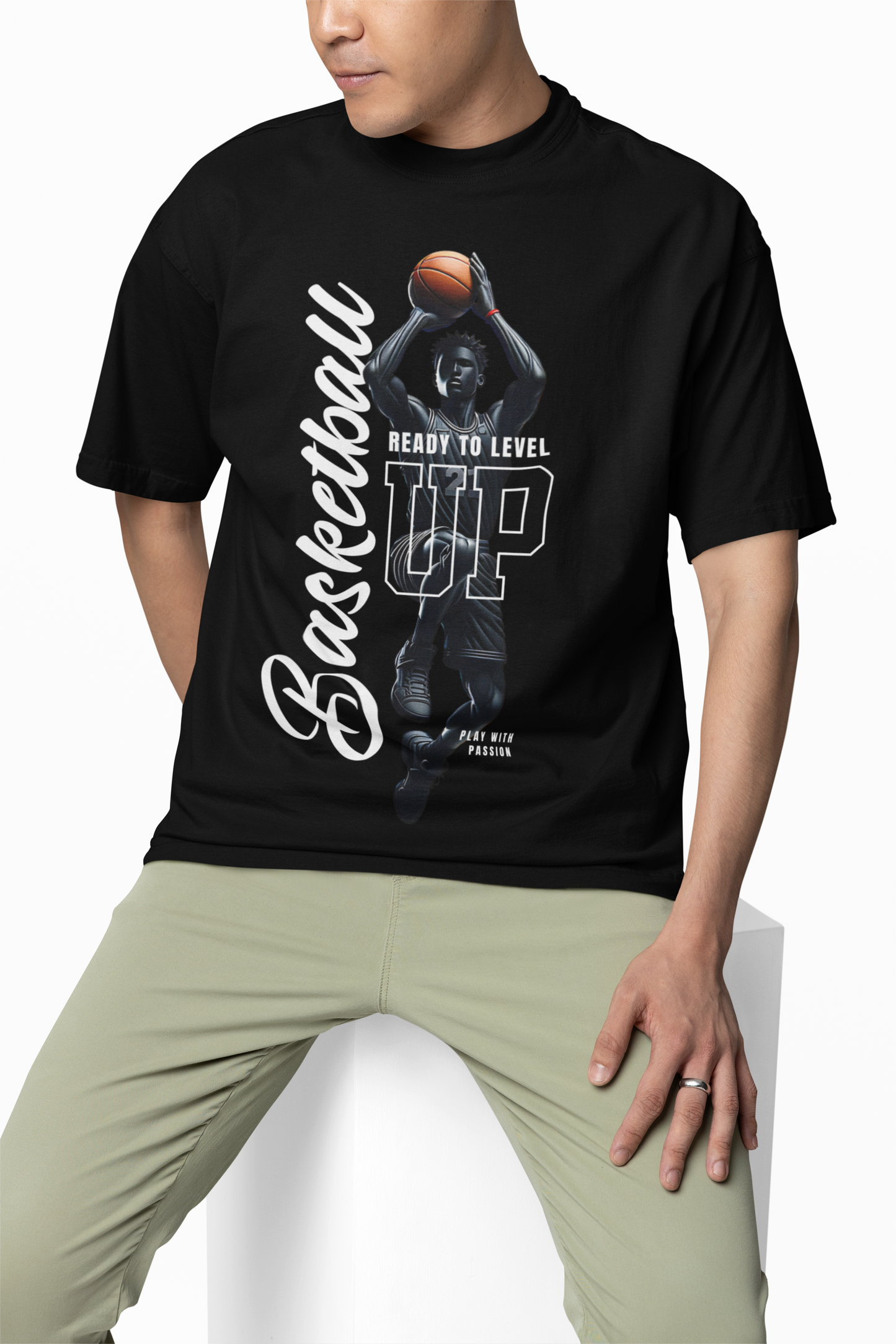 Ready To Level Oversized T-Shirt Graphic Casual Streetwear