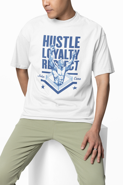 Hustle John Cena Oversized T-Shirts Bold WWE Streetwear