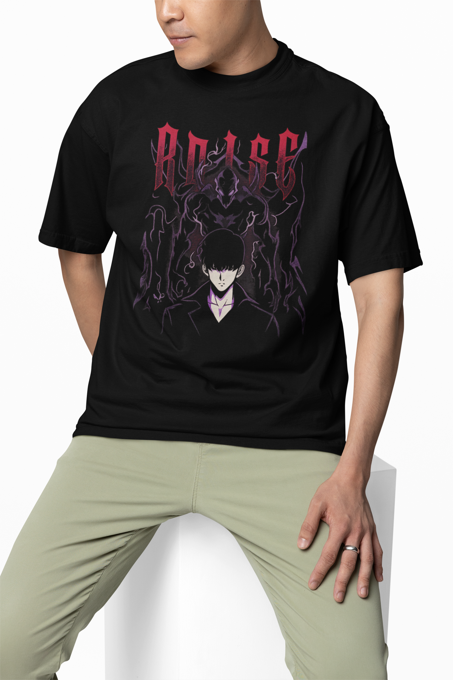 Level Up Black Oversized T-Shirt for Trendy Streetwear
