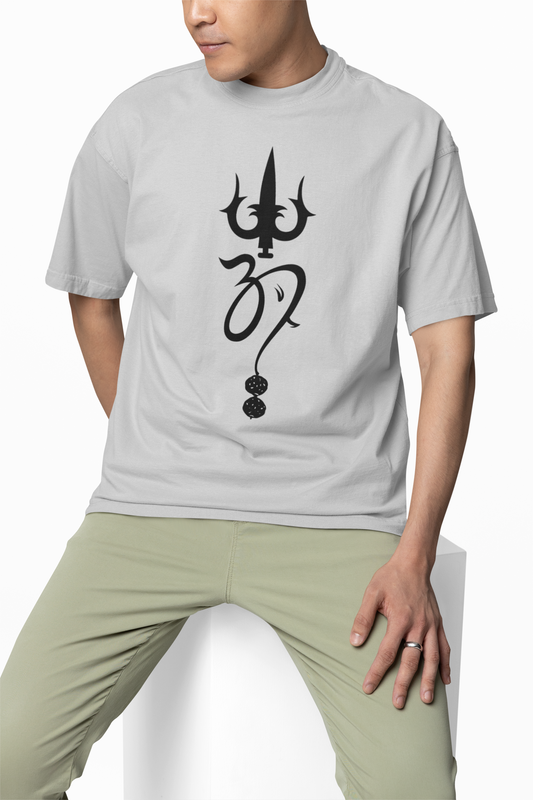 Trishul And Om Oversized T-Shirts