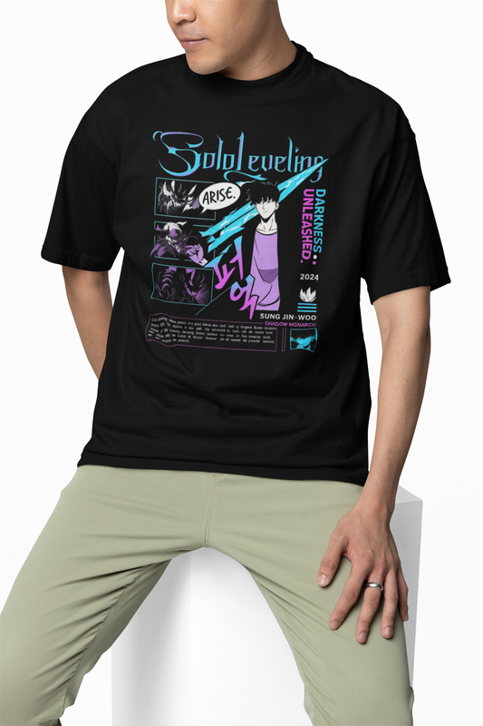 Darkness Unleashed Oversized T-Shirts Dark Anime Streetwear