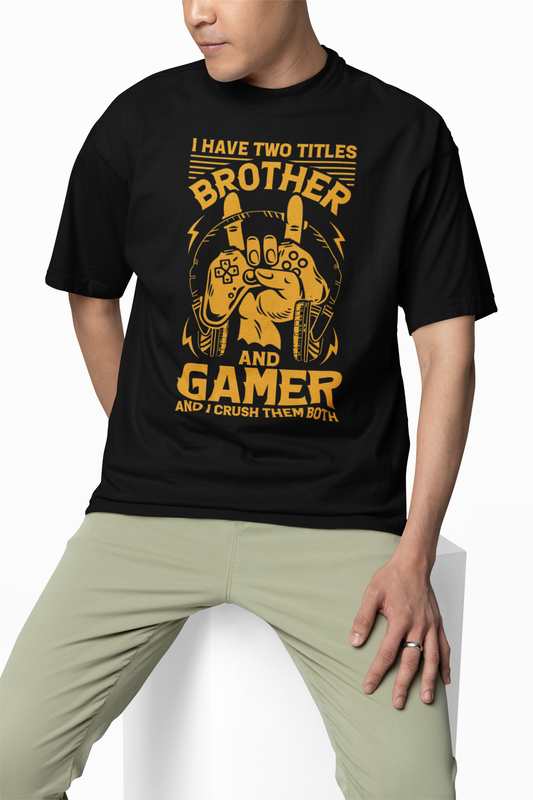 Gamer Brother Oversized T-Shirts Cool Casual Streetwear