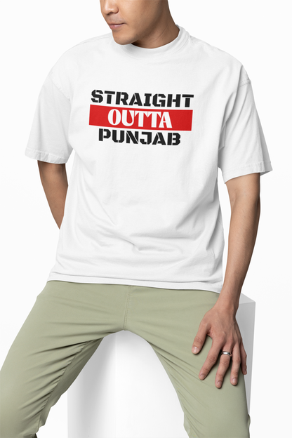 Straight Outta Punjab Oversized T-Shirt Desi Streetwear Tee