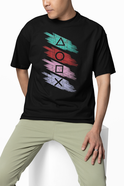 Shapes Graphic Oversized T-Shirt Trendy Abstract Streetwear