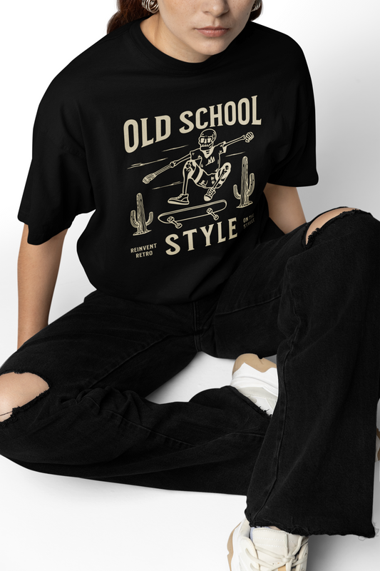 Reinvent Retro Oversized T-Shirt Vintage Graphic Streetwear