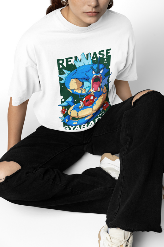 Pokemon Gyarados White Oversized T-Shirt – Modern Streetwear