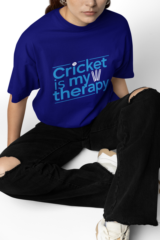 Cricket Is My Therapy Oversized T-Shirts