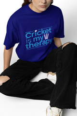 Cricket Is My Therapy Oversized T-Shirts