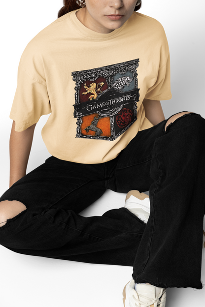 Seven Kingdoms Oversized T-Shirts Graphic Streetwear Tee