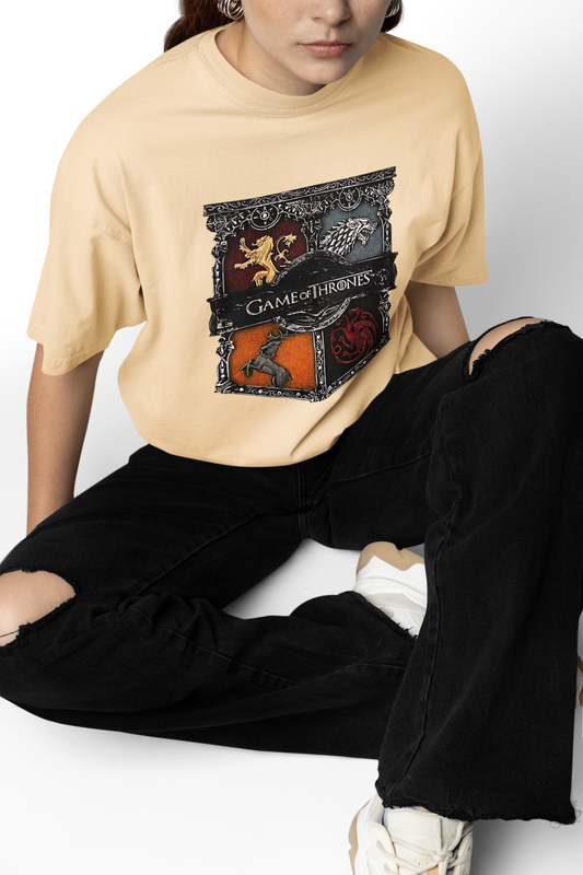 Seven Kingdoms Oversized T-Shirts Graphic Streetwear Tee