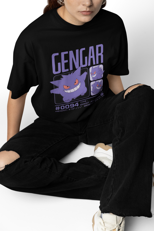 Gengar 94 Oversized T-Shirts Ghost Pokemon Streetwear Style