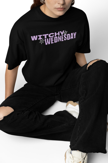 Witchy Wednesday Black Oversized T-Shirt for Casual Fashion